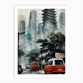 Chinese City Art Print