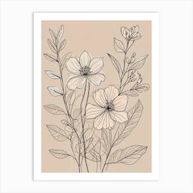 Floral Line Art Print (9) Art Print