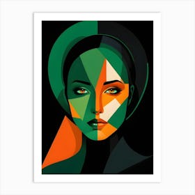 Geometric Woman Portrait Pop Art (61) Art Print