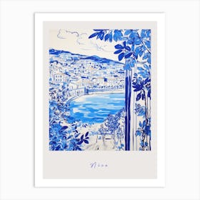 Nice France 6 Mediterranean Blue Drawing Poster Art Print