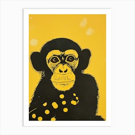 Yellow Chimpanzee 1 Art Print