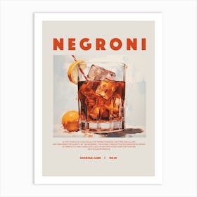 Negroni Cocktail Art Print