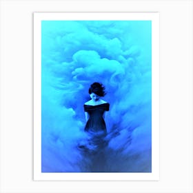 Blue Diffusion - Girl In The Clouds Art Print