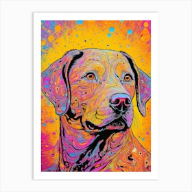 Colourful Labrador Dog Portrait Art Print