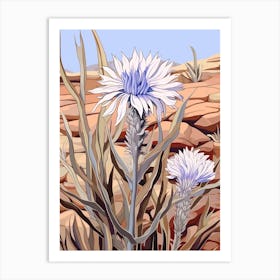 Cornflower 4 Flower Painting Art Print