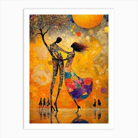 Couple Dancing In The Moonlight Art Print