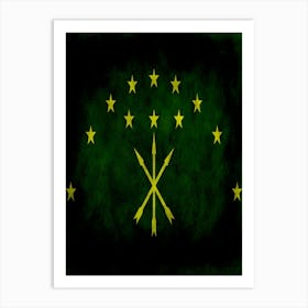 Adygea Flag Texture Art Print