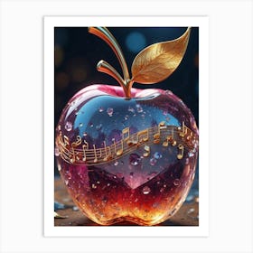 Music Note Apple Art Print