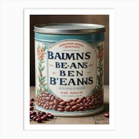 Tin of Beans Kitchen Wall Art Vegetables Tomatoes Peppers Chilis  Art Print