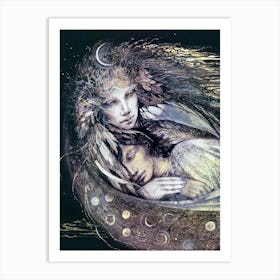 In the Arms of Love for Eternity - Vintage Valentines The Lovers Art Print