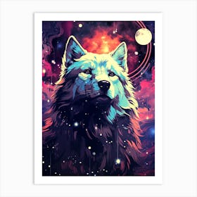 Wolf In Space Art Print