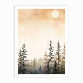 Watercolour Of Gifford Pinchot National Forest   Washington Usa 2 Art Print
