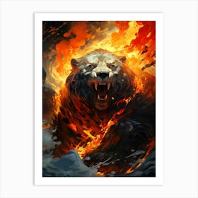 Fire Bear 1 Art Print