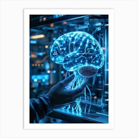 Electronic Brainstorm Of Neural Network Intertwining With The Structure Of Cyber Brain Innovative C 2 1 Art Print