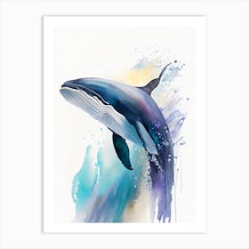 Long Finned Pilot Whale Storybook Watercolour  (3) Art Print