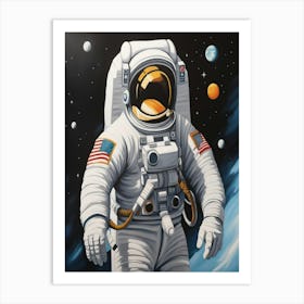 Astronaut In Space 2 Art Print