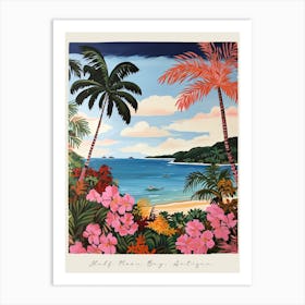 Poster Of Half Moon Bay, Antigua, Matisse And Rousseau Style 3 Art Print