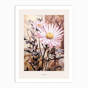 Flower Illustration Asters 4 Poster Art Print