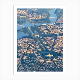 From The Capital Building To The Potomac River, Washington DC (Shots From Planes Series) Art Print
