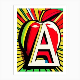 A   Apple, Letter, Alphabet Comic 1 Art Print