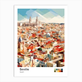 Seville, Spain, Geometric Illustration 3 Poster Art Print