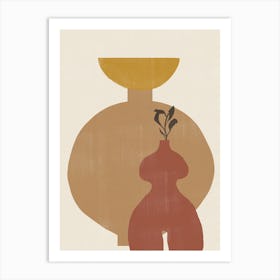 Vase And A Plant Art Print