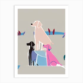 Dogs Matisse Style 2 Art Print