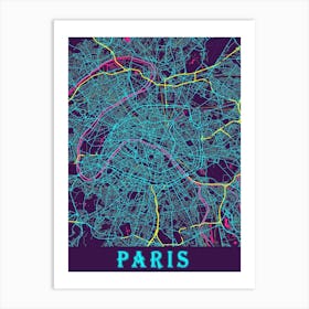 Paris Map Poster 1 Art Print