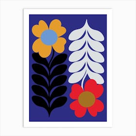 Flowers Blue 1 Art Print