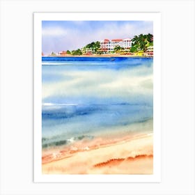Baga Beach 3, Goa, India Watercolour Art Print