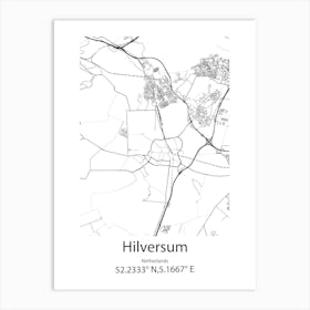 Hilversum,Netherlands Minimalist Map Art Print