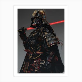 Darth Vader As A Vintagepunk Samurai 15 Art Print