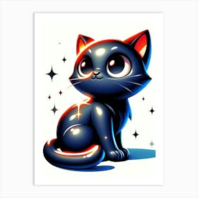 Feline Cat Creative Artwork Illustration 40 Art Print