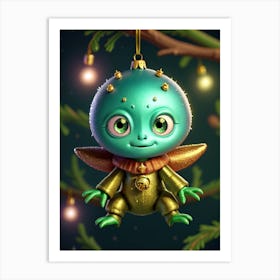 Alien Christmas Ornament Art Print