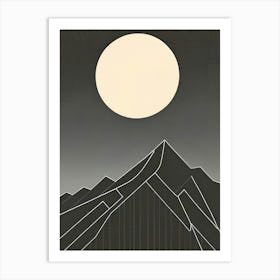 Moon Over Mountains 1 Art Print