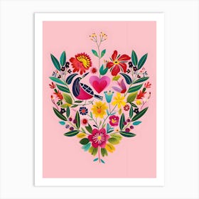 Heart Of Flowers 1 Art Print