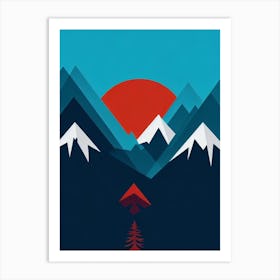 Schladming, Austria Modern Illustration Skiing Poster Art Print