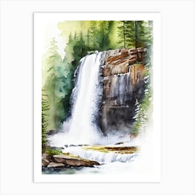 Amnicon Falls State Park Waterfall, United States Water Colour  (3) Art Print