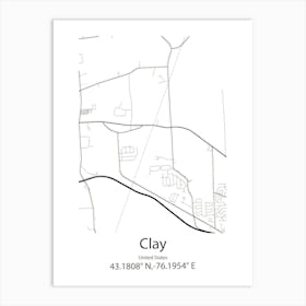 Clay Cross,United Kingdom Minimalist Map Art Print