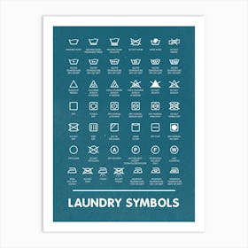 Boho Laundry Room Art With Care Instructions Art Print