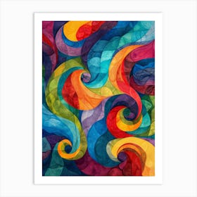 Abstract Colorful Swirls Art Print