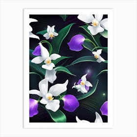 Orchids Wallpaper Art Print