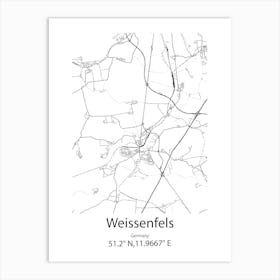 Weissenfels,Germany Minimalist Map Art Print