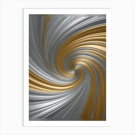 Abstract Swirl Gold And Silver Art Print