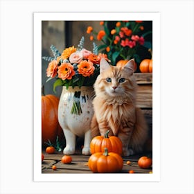 Autumn Cat 2 Art Print