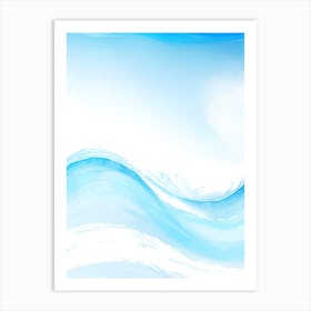 Blue Ocean Wave Watercolor Vertical Composition 110 Art Print