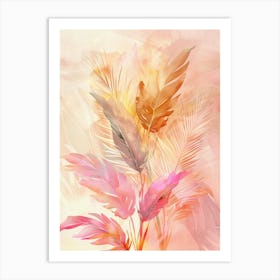 Watercolor Of Palm Leaves Art Print