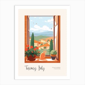 Tuscany Cat On A Window 4 Italian Summer Collection Art Print