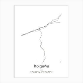 Itoigawa,Japan Minimalist Map Art Print