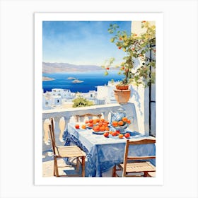 Mykonos Summer Watercolour 8 Art Print